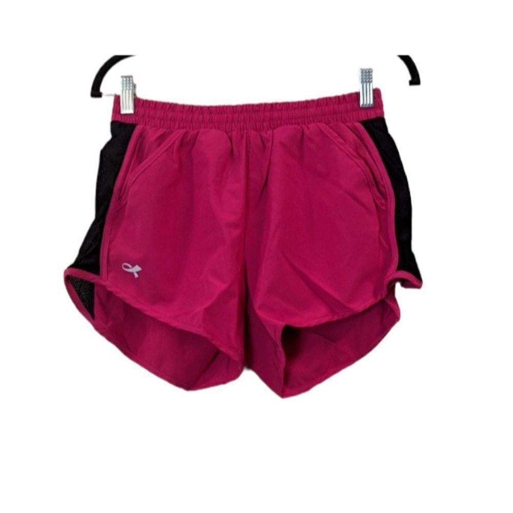 Anngoti Womens Size S Pink Elastic Waist Running Training Athletic Shorts